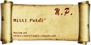 Mittl Pető névjegykártya